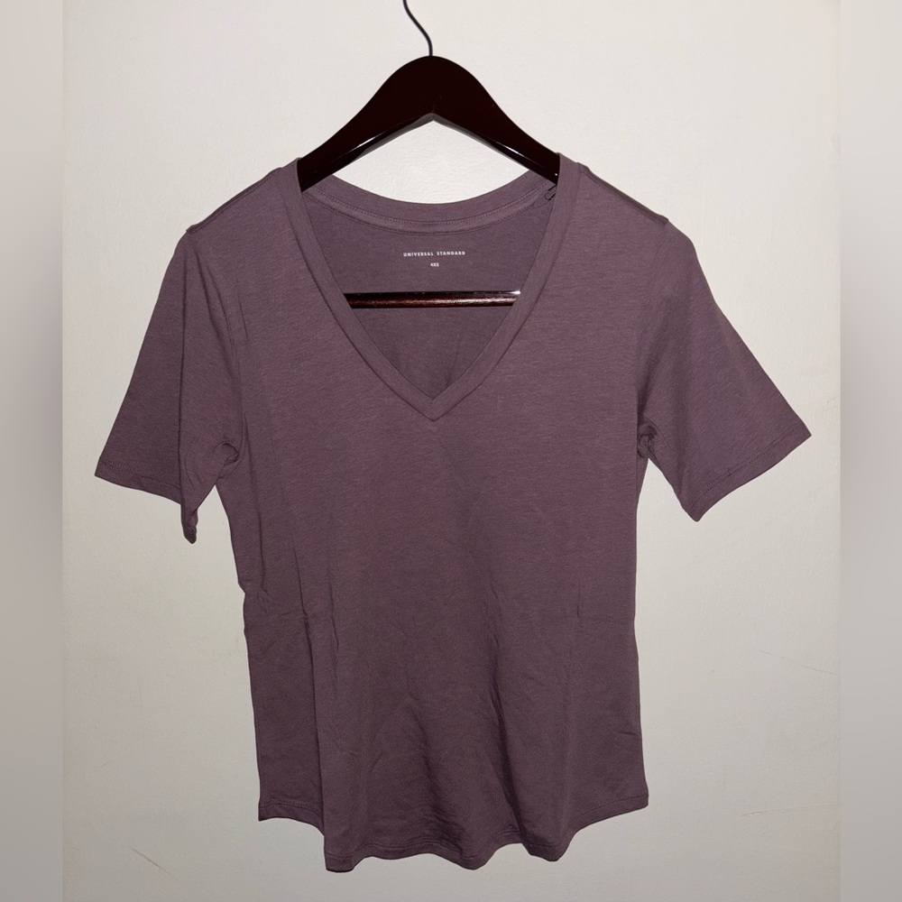 NWT Universal Standard V Rex Tee T-Shirt 00/0 Flint Brown Pima Cotton Blend